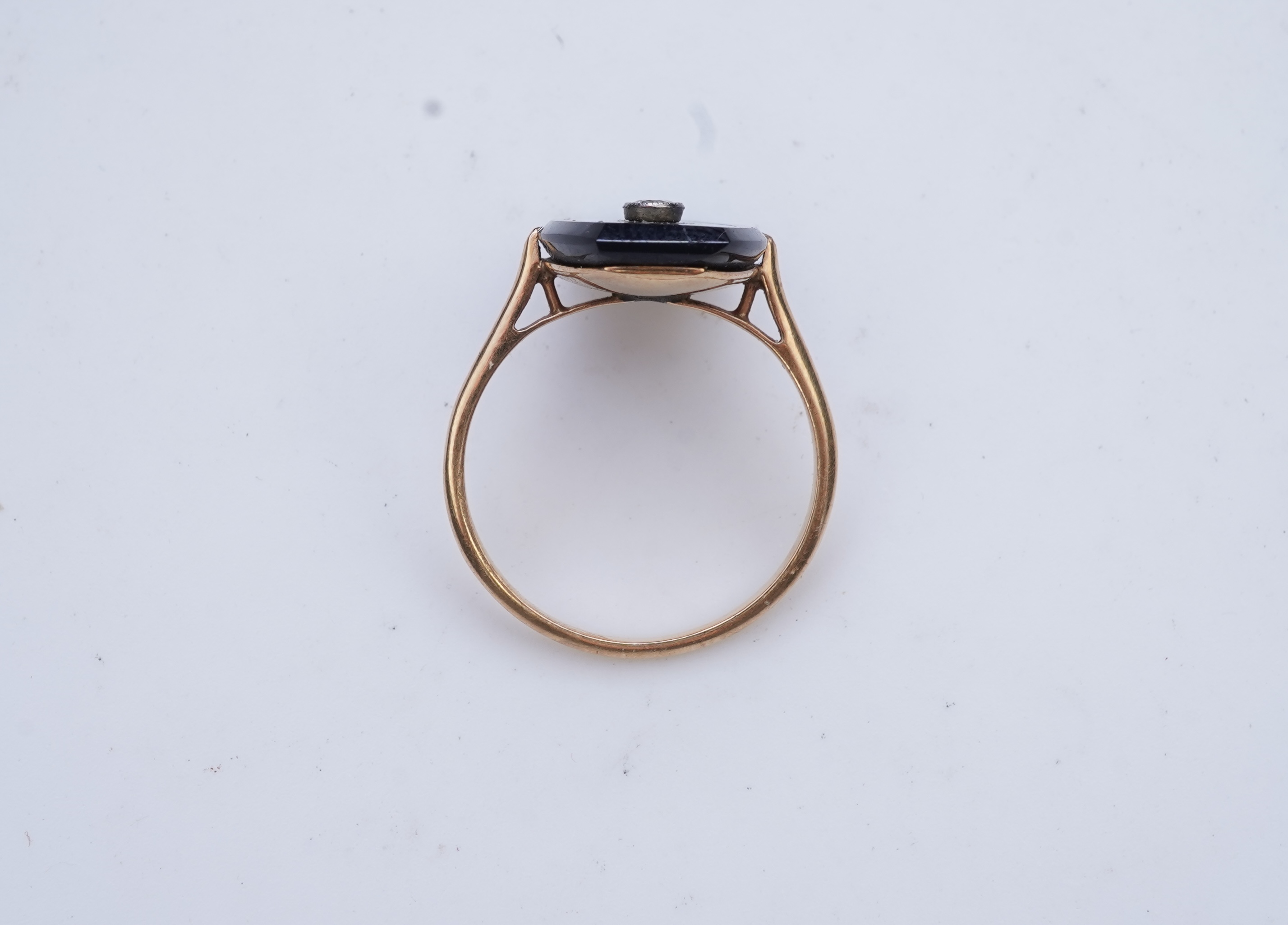 An opal, onyx and diamond ring, early 20th century composite